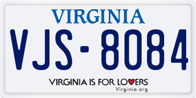 VA license plate VJS8084