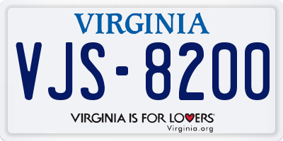 VA license plate VJS8200