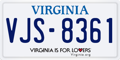 VA license plate VJS8361