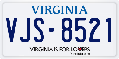 VA license plate VJS8521
