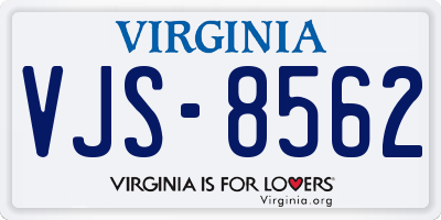 VA license plate VJS8562