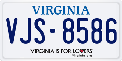 VA license plate VJS8586