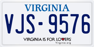 VA license plate VJS9576