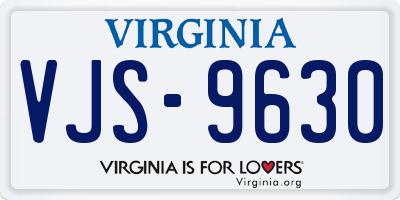 VA license plate VJS9630