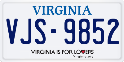 VA license plate VJS9852