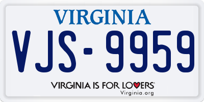 VA license plate VJS9959