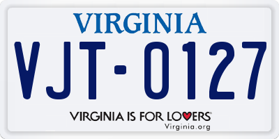 VA license plate VJT0127