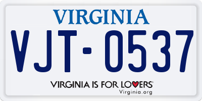 VA license plate VJT0537