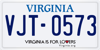 VA license plate VJT0573