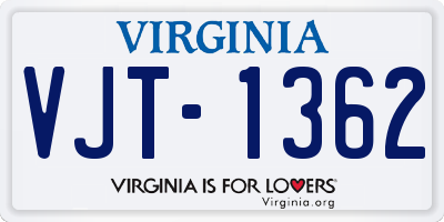 VA license plate VJT1362