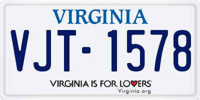 VA license plate VJT1578