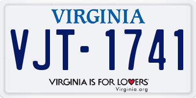 VA license plate VJT1741