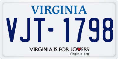 VA license plate VJT1798