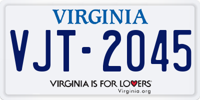 VA license plate VJT2045