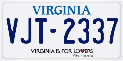 VA license plate VJT2337