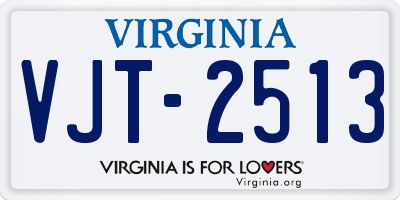 VA license plate VJT2513