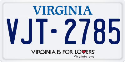 VA license plate VJT2785