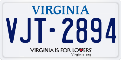VA license plate VJT2894