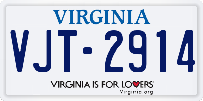 VA license plate VJT2914