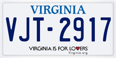 VA license plate VJT2917
