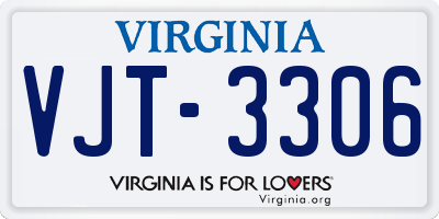 VA license plate VJT3306