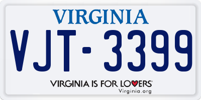 VA license plate VJT3399