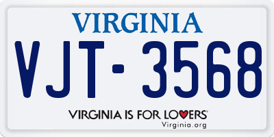VA license plate VJT3568
