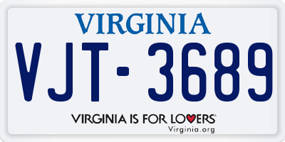 VA license plate VJT3689