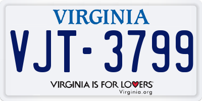 VA license plate VJT3799