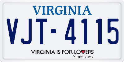 VA license plate VJT4115