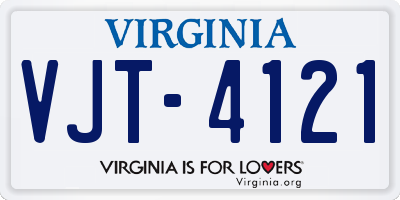 VA license plate VJT4121