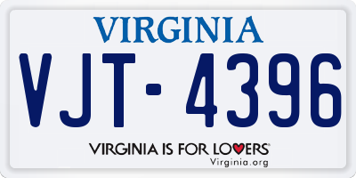 VA license plate VJT4396