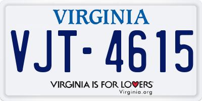 VA license plate VJT4615