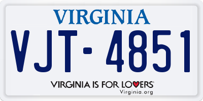VA license plate VJT4851