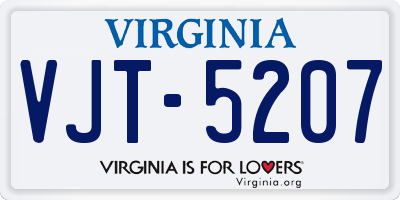 VA license plate VJT5207