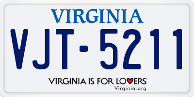 VA license plate VJT5211