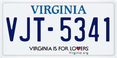 VA license plate VJT5341