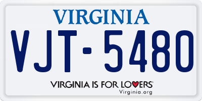 VA license plate VJT5480