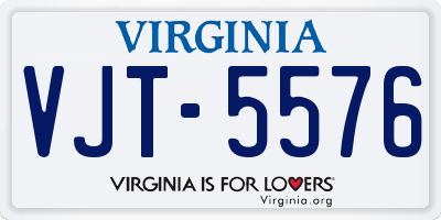 VA license plate VJT5576