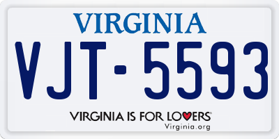 VA license plate VJT5593
