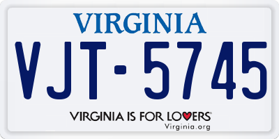 VA license plate VJT5745