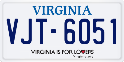 VA license plate VJT6051