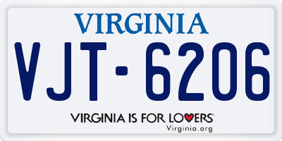 VA license plate VJT6206