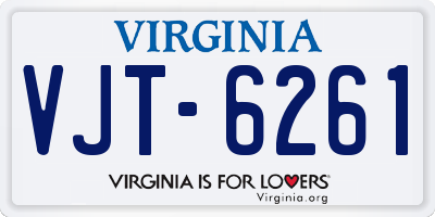 VA license plate VJT6261