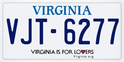 VA license plate VJT6277