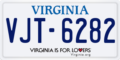 VA license plate VJT6282