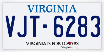 VA license plate VJT6283