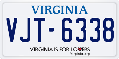 VA license plate VJT6338
