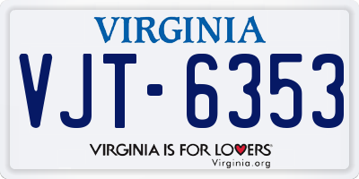 VA license plate VJT6353