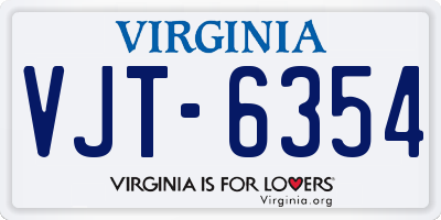 VA license plate VJT6354